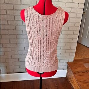 Pale pink Cable Knit Sleeveless Sweater size large excellent condition